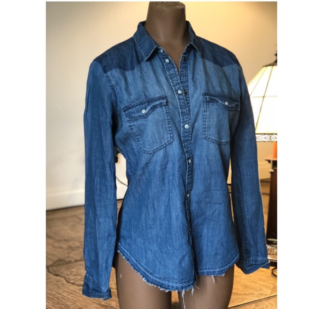 Chambray button down top